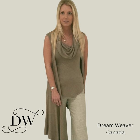 Flowy Sweater Vest | Taupe Modal - Picture 5 of 6